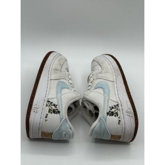 Nike Air Force 1 '07 Low SE Indigo Womens 6 Sneakers White Canvas CZ0269-100 - Picture 5 of 9